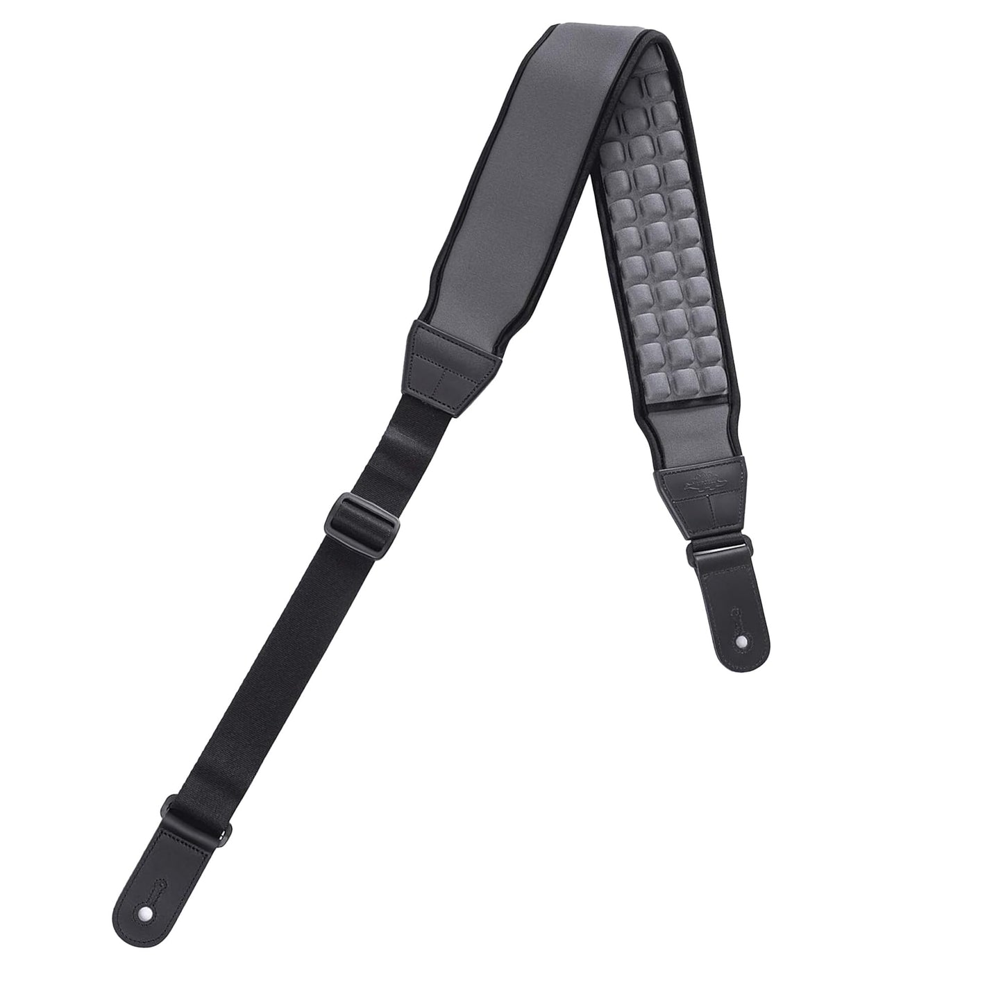 KLIQ AirCell Guitar Strap for Bass & Electric Guitar with 3 Wide Neoprene Pad and Adjustable Length from 46 to 56 (Regular), Gre