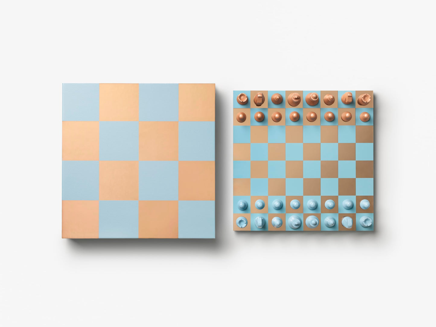 Classic - Art of Chess Mirror, Light Blue/Copper