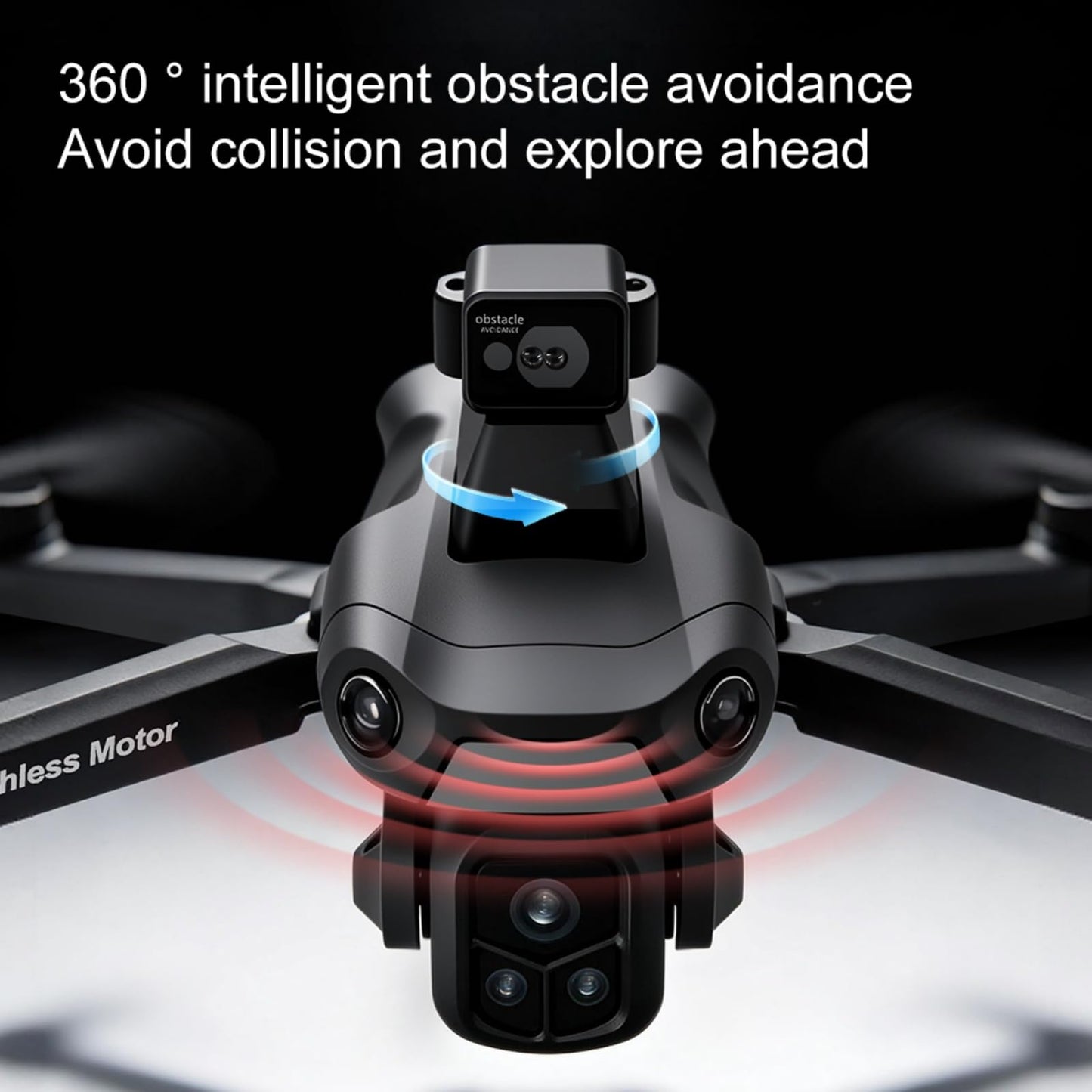 Drones with 8k Camera for adults 4k video,Drone with 4.5-inch LCD High-definition Large Display Screen Remote Control Quadcopter,3 Batteries, 5G HD Brushless GPS Drone Auto Return, Obstacle Avoidance 360 (Black)