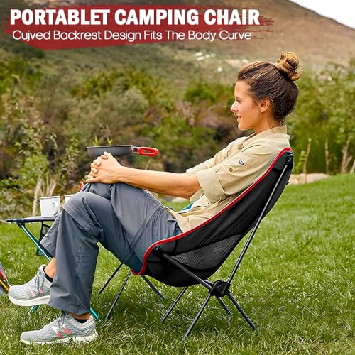 Thallike Ultralight Camping Chair, Portable Folding Backpacking Chair, Compact Camping Chair with Carry Bag for Outdoor Ca...