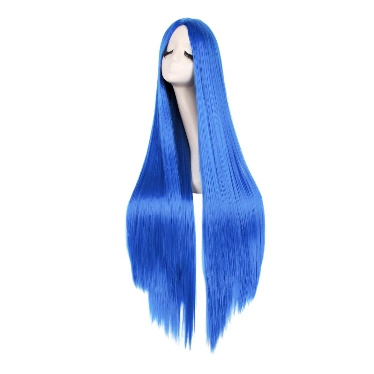 MapofBeauty 40 Inch/100 cm Fashion Straight Long Costume Anime Cosplay Anime Wig (Bright Blue)