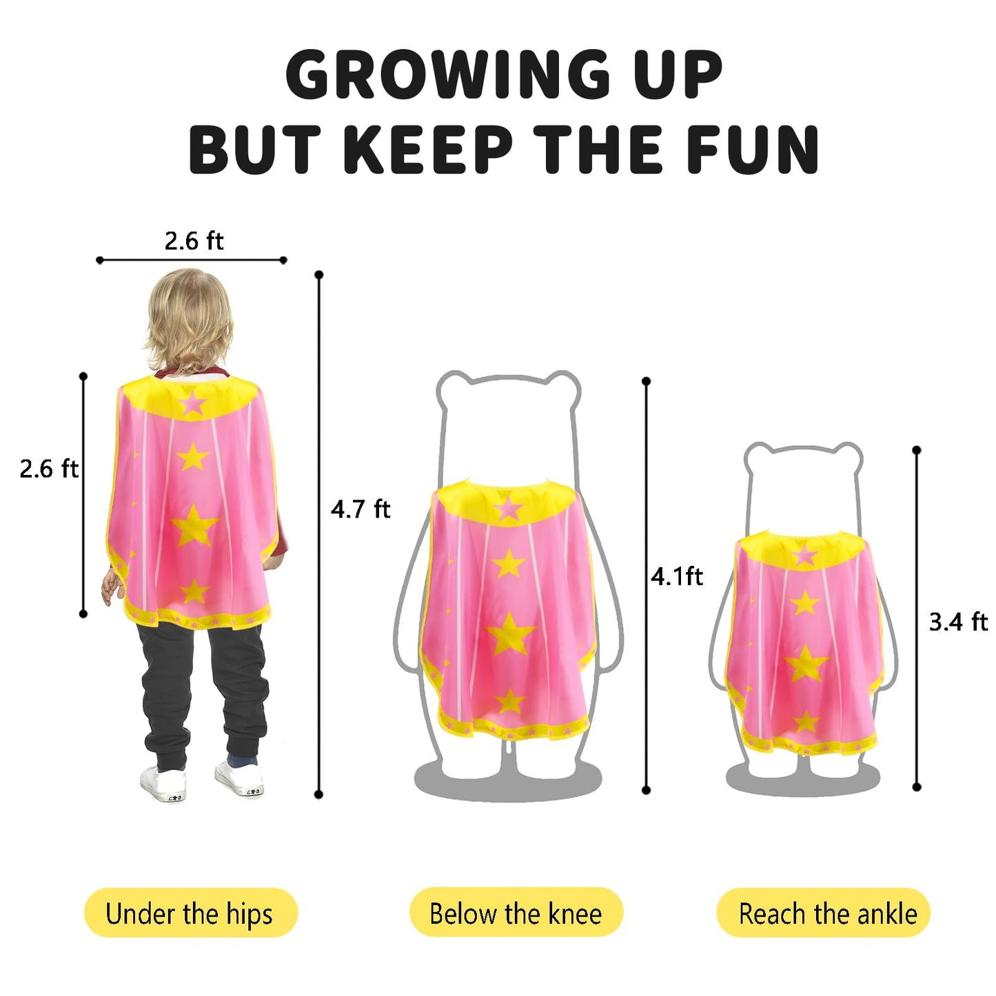 iROLEWIN Star Superhero-Costumes-Cape and Mask for Kids Girls Boys Super Hero Party Gifts Toys as Halloween Dress Up with Bracelets (Pink)