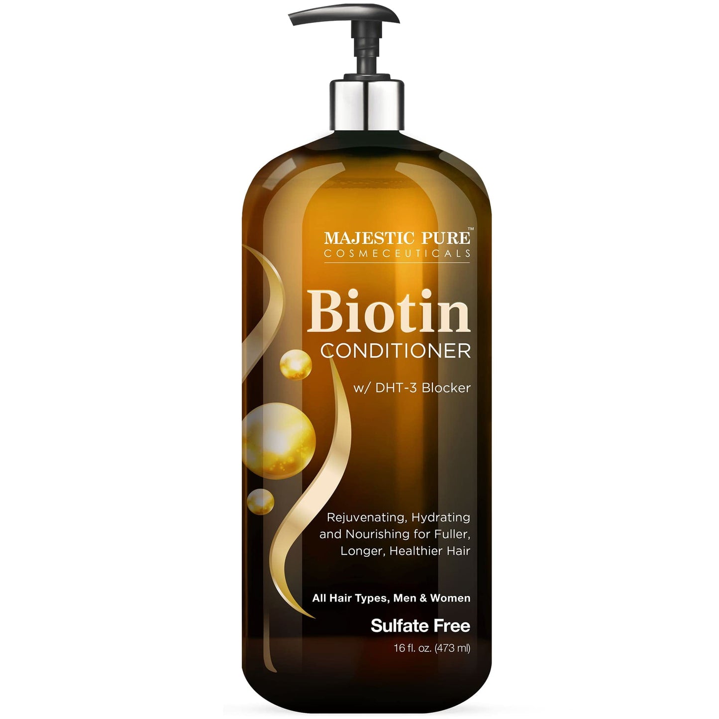 Majestic Pure Biotin Conditioner for Hair Loss - Thickening & Volumizing Conditioner, with DHT-3 Blocker, Keratin & Rosemary Oil