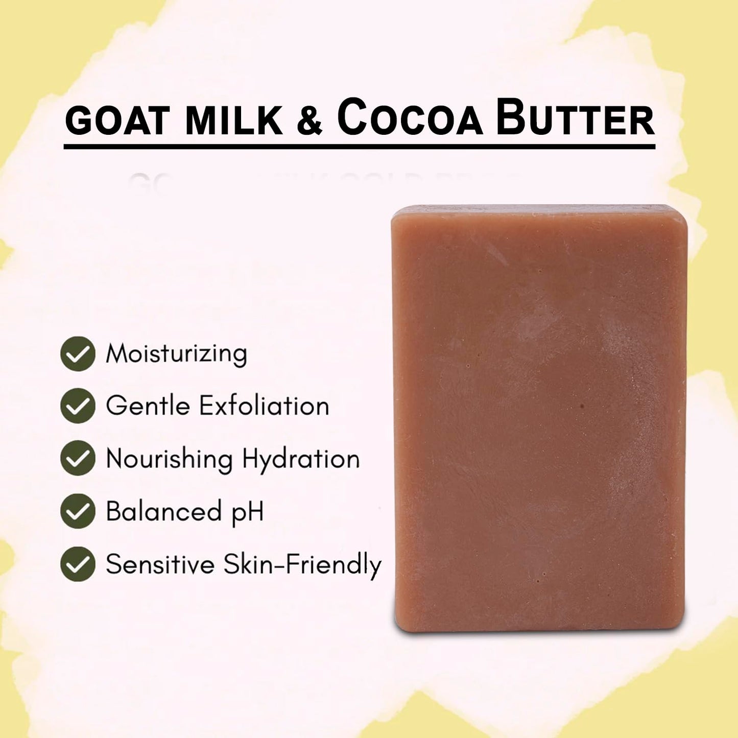 SVATV Handcrafted Soap With Natural, Soothing Herbs Of GOAT MILK & COCOA BUTTER For Men And Women - Exfoliating Bar, Traditional