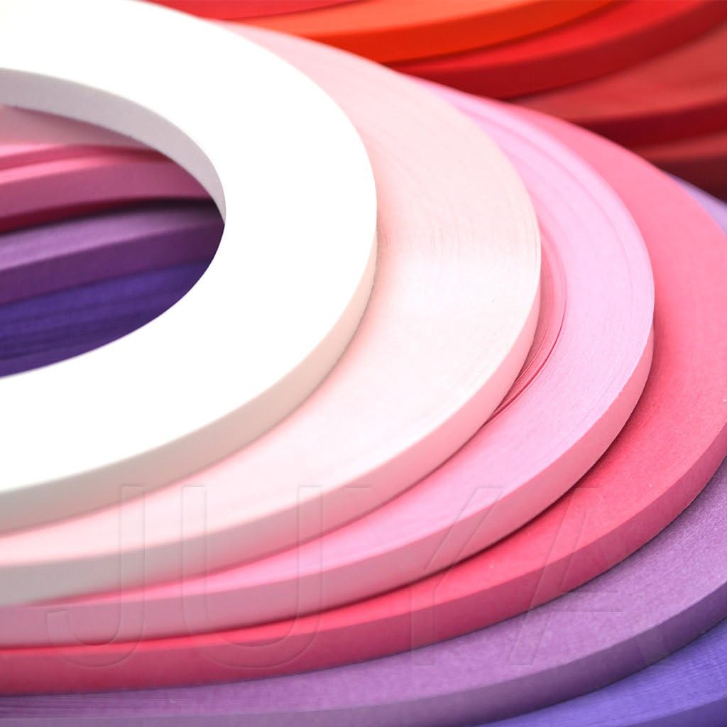 JUYA Single Color Paper Quilling Strips Set 42 Colors 100 Strips per Pack 2/3/5/7/10 mm Width Available 42 colors, width 3 mm (0.12 in)