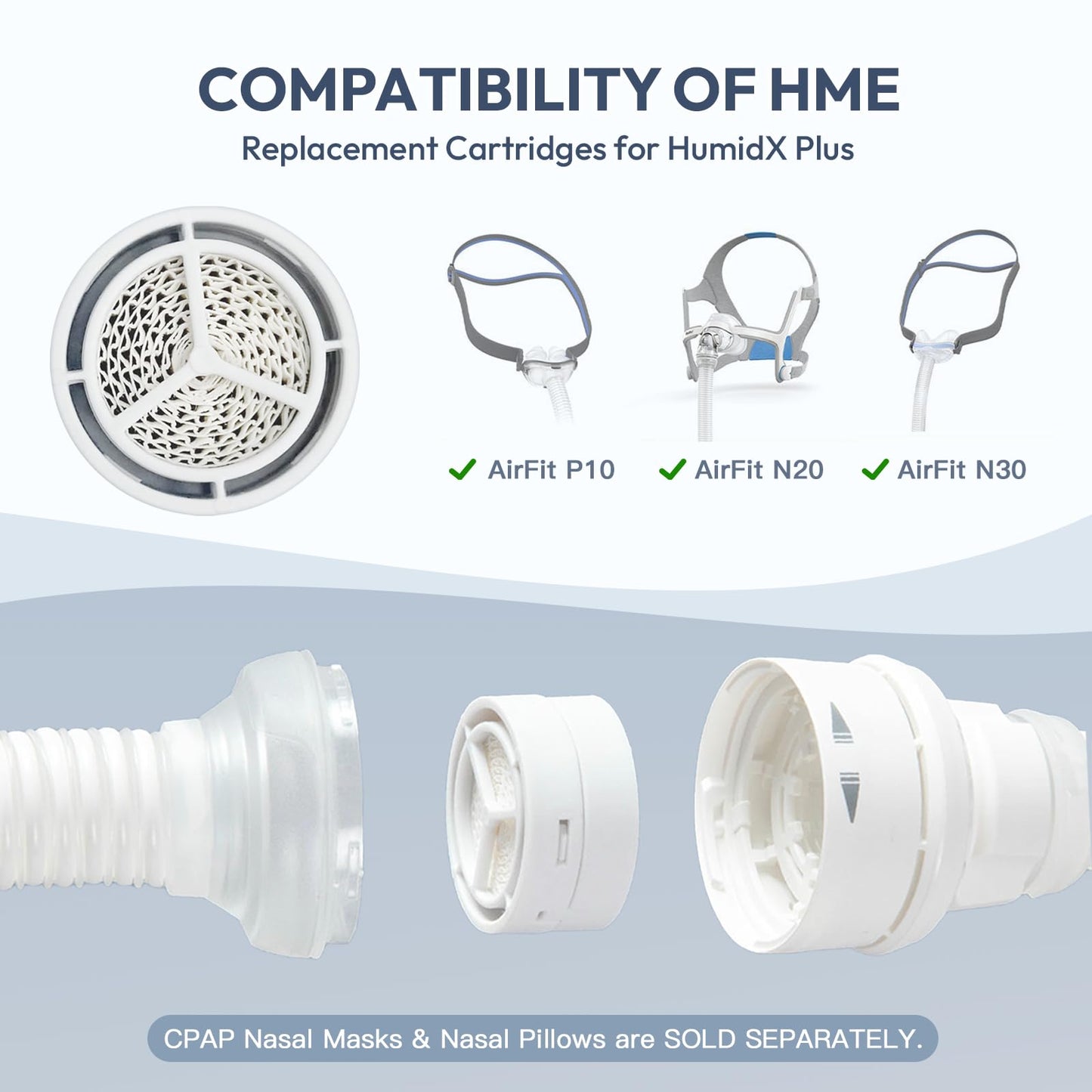 Replacement CPAP Tubing for AirMini, Tube & 6 Pack HME for HumidX, as Flexible as OEM | Compatible with Airmini CPAP Machine & P10 Nasal Pillows & N20 & N30 Nasal Masks, CPAP Hose Supplies Accessories