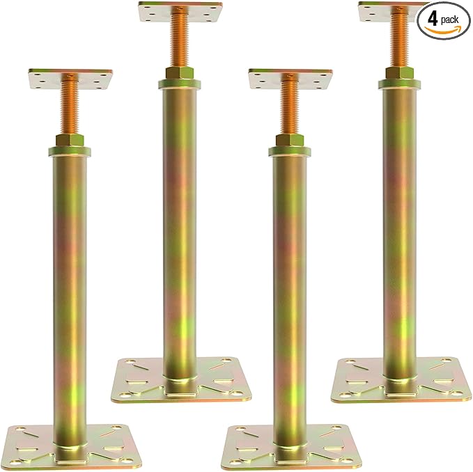 FOROIRON 4 Pack House Jacks for Leveling Foundation Jacks for Leveling House Floor Jack Adjustable Floor Jack Telescoping Jack for Temporary Support Adjustable Range 11 inch - 16 inch