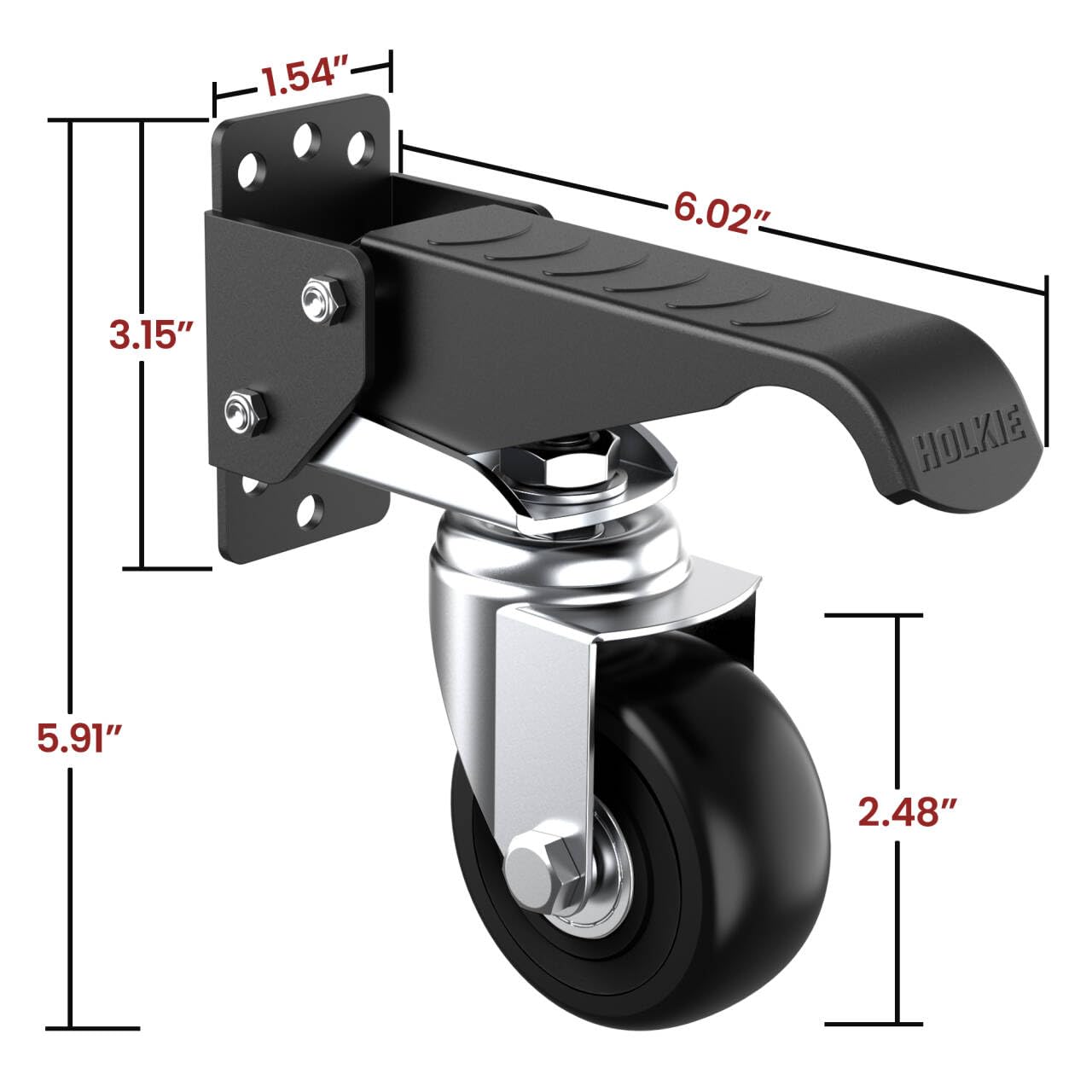 HOLKIE Retractable Casters Heavy Duty Casters with Lifting and Lowering Function Maximum Load of 700 lbs (4 casters) for Workbenches or Other Equipment
