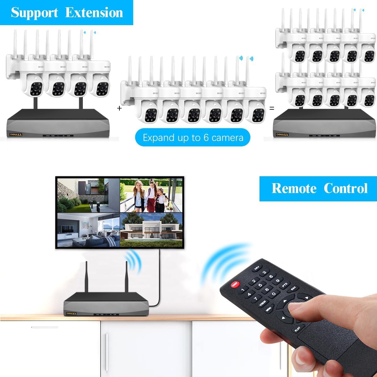(2026 New) 5MP Wireless Security Camera System, 10CH NVR with 4 Outdoor WiFi Cameras & 1TB HDD, Dual Band 2.4/5.8GHz, 55% Longer Range, 130° Wide Angle, 2-Way Audio, Free App, No Monthly Fee