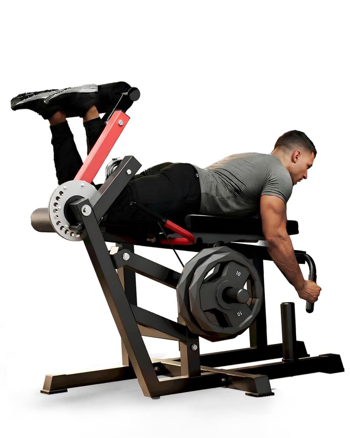 Leg Extension and Curl Machine, 630LBS Adjustable Leg Curl Machine, Seated Leg Lying Curl Machine for Home Gym, Leg Workout Equipment Compatible with Cable System Fit 1'' & 2'' Plates