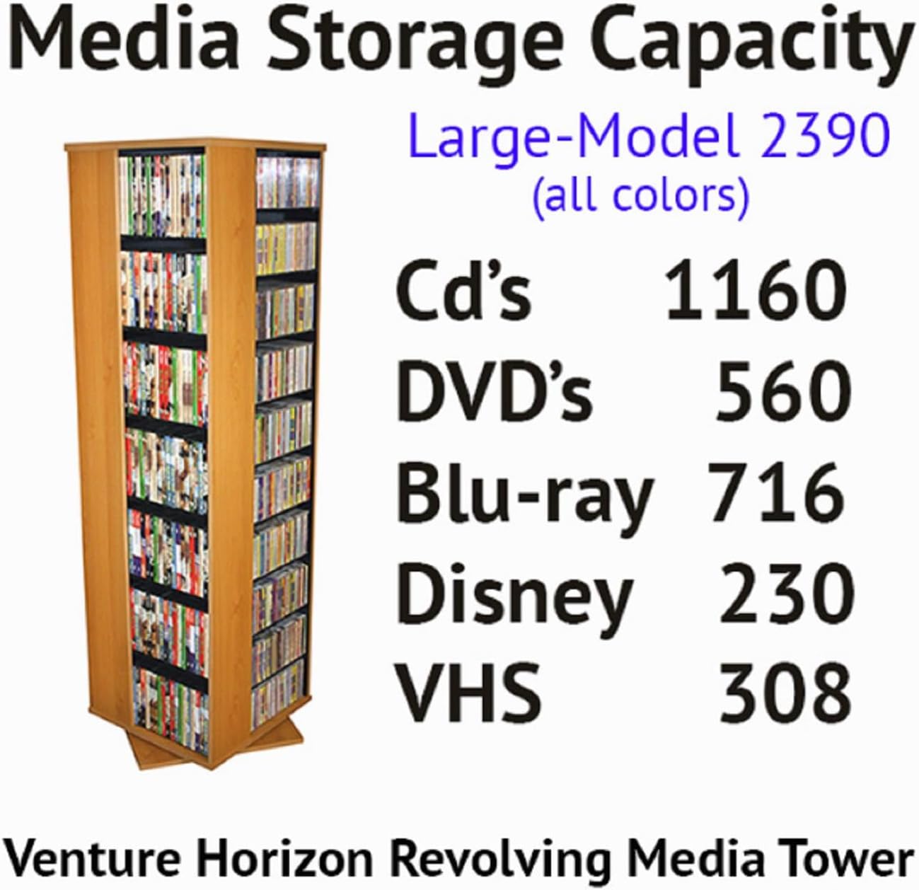 Venture Horizon Revolving Media Tower 1000 White