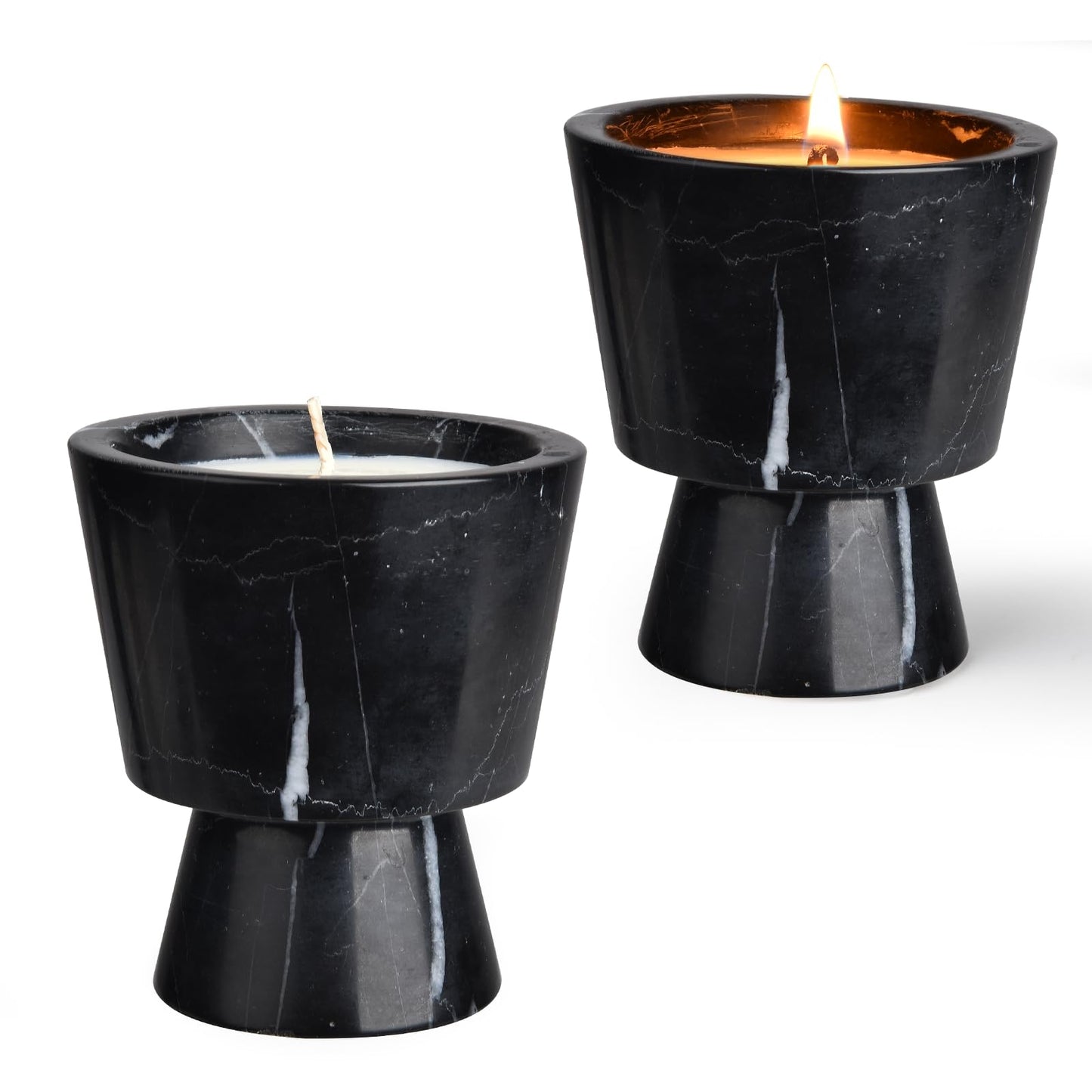 Premium Natural Soy Wax Candle in Solid Marble Container | All-Natural Scent/Long Lasting Burn Time | Elegant Recyclable Holder for Home Fragrance.Perfect for Gifting, and Seasonal Decrations.
