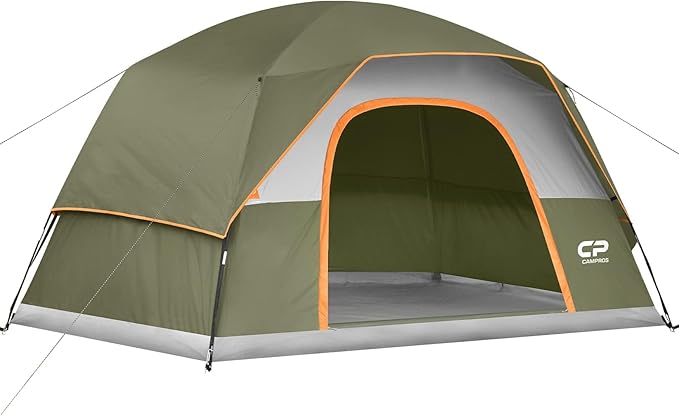 CAMPROS CP Tents for Camping 6 Person Tent Waterproof Windproof Double Layer Family Camping Tent, Easy Setup Dome Tent wit...