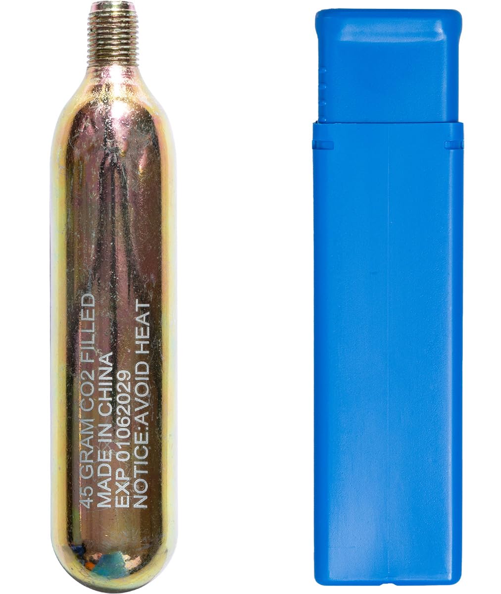 45g (60cc) CO2 Kit Cartridge Cylinder with 1/2-inch Thread for Motorcycle Safety Air Bag Vest and Inflatable Jackets