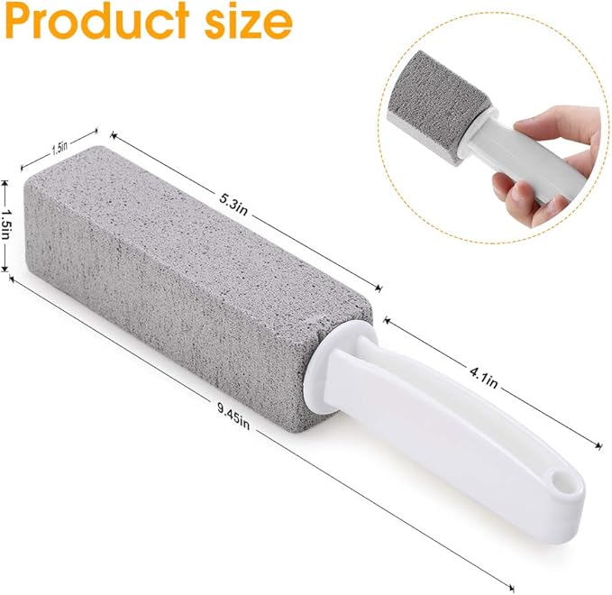 2 Pack Toilet Cleaner Hard Water Build up Remover with Ergonomic Handle, Pumice Stone Cleanning Tool Stain Hard Water Ring Cleaner for Toilet, Pool, Bathroom, Sink