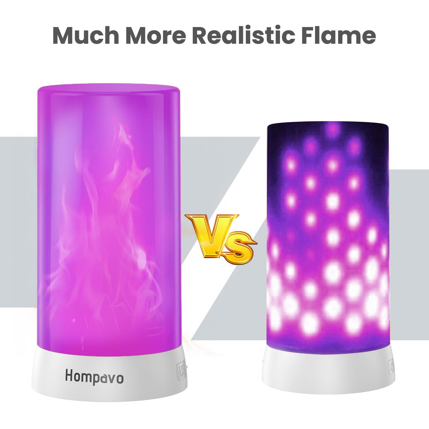 Hompavo 【Upgraded】 LED Flame Lights with Remote & Timer, Waterproof 4-Mode Rechargeable Battery Operated Flameless Candles, Pillar Flickering Lanterns for Room Patio Wedding Halloween Home Decor