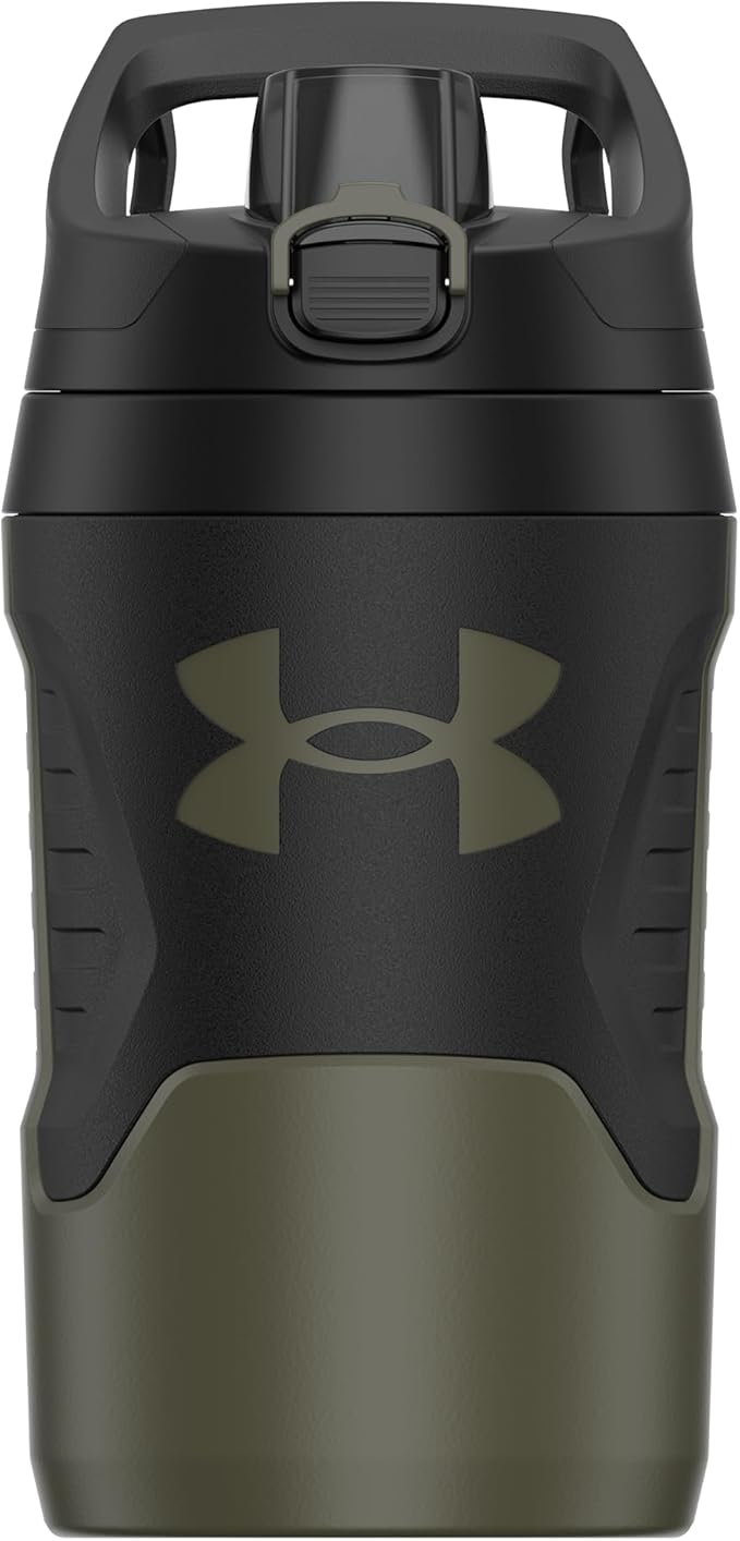 Under Armour 32 oz Insulated Water Bottles - Sports Water Jug with Fence Hook, Leak Resistant for Baseball, Football & More, 32 oz Insulated, Marine OD Green