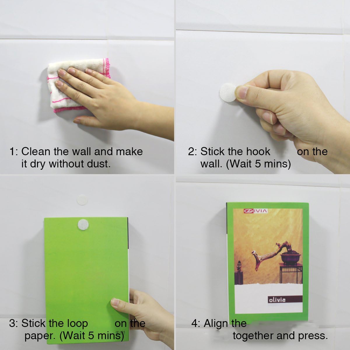 Self Adhesive Dots,350pcs(175 Pairs) 0.59 Inch Diameter Strong Sticky Back Hook Nylon, 15mm Loop Strips with Waterproof Glue Tapes, Perfect for School Classroom,Office, Home(White)