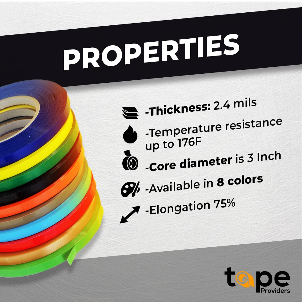 WOD Red Produce Poly Bag Sealing Tape, 3/8 inch x 180 yds. (Pack of 10) for Packaging and Sealing of Meat, Gifts, or Ice Bags BSTC24PVC