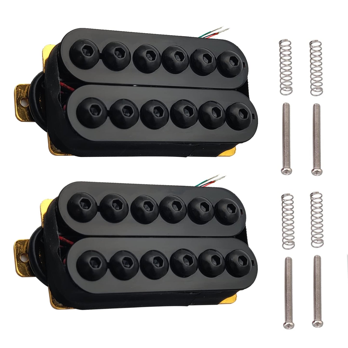 Saphue Adjustable Metal Double Coil Electric Guitar Pickups Humbucker Punk Neck/Bridge Pickup (Black)
