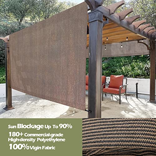 Alion Home Custom HDPE Permeable Canopy Sun Shade Cover Replacement with Rod Pockets for Pergola (16' x 7', Mocha Brown)