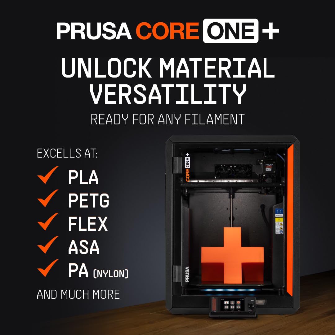 Original Prusa CORE One+ CoreXY 3D Printer - For Home & Business - Professional & Beginner Friendly - Free HF Nozzle & Filament - Fast & Fully enclosed & Ready-to-Use - Large Print Area 9.8x8.6x10.6in
