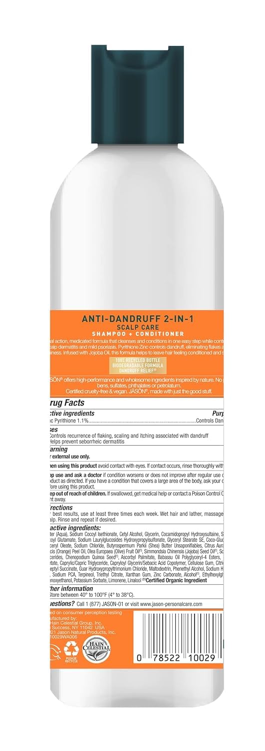 JASON Dandruff Relief Treatment 2-in-1 Shampoo & Conditioner, 12 Fl Oz (Pack of 2)