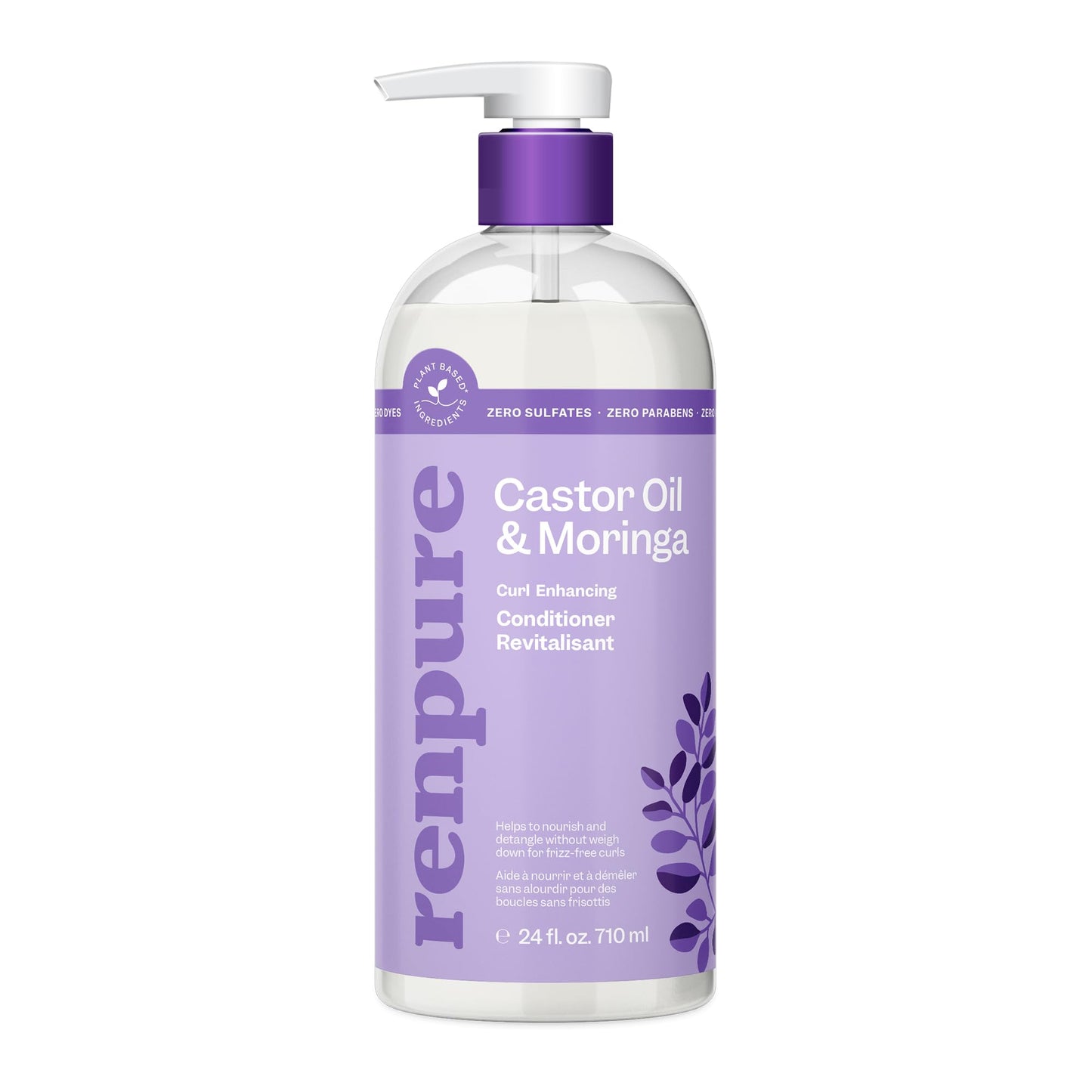 Renpure Castor Oil & Moringa Curl Enhancing Conditioner - For Moisturized, Detangled & Frizz-Free Curls - With Castor Oil & Mori