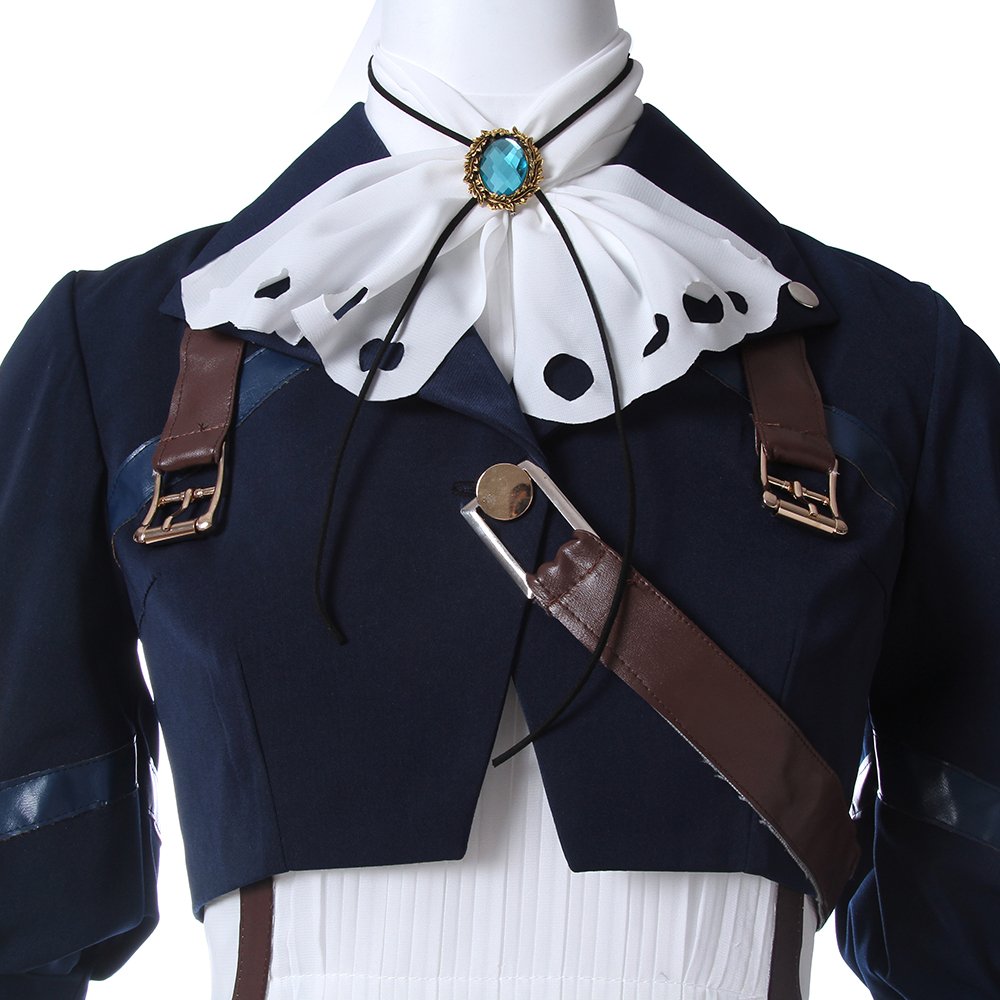 Nuoqi Violet Evergarden Cosplay Costume Womens Anime Uniforms Suit,Dark Blue,Small