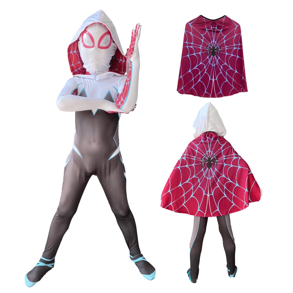 LVDESHOM Gwen Ghost costume for kids Girls Halloween Cosplay bodysuit