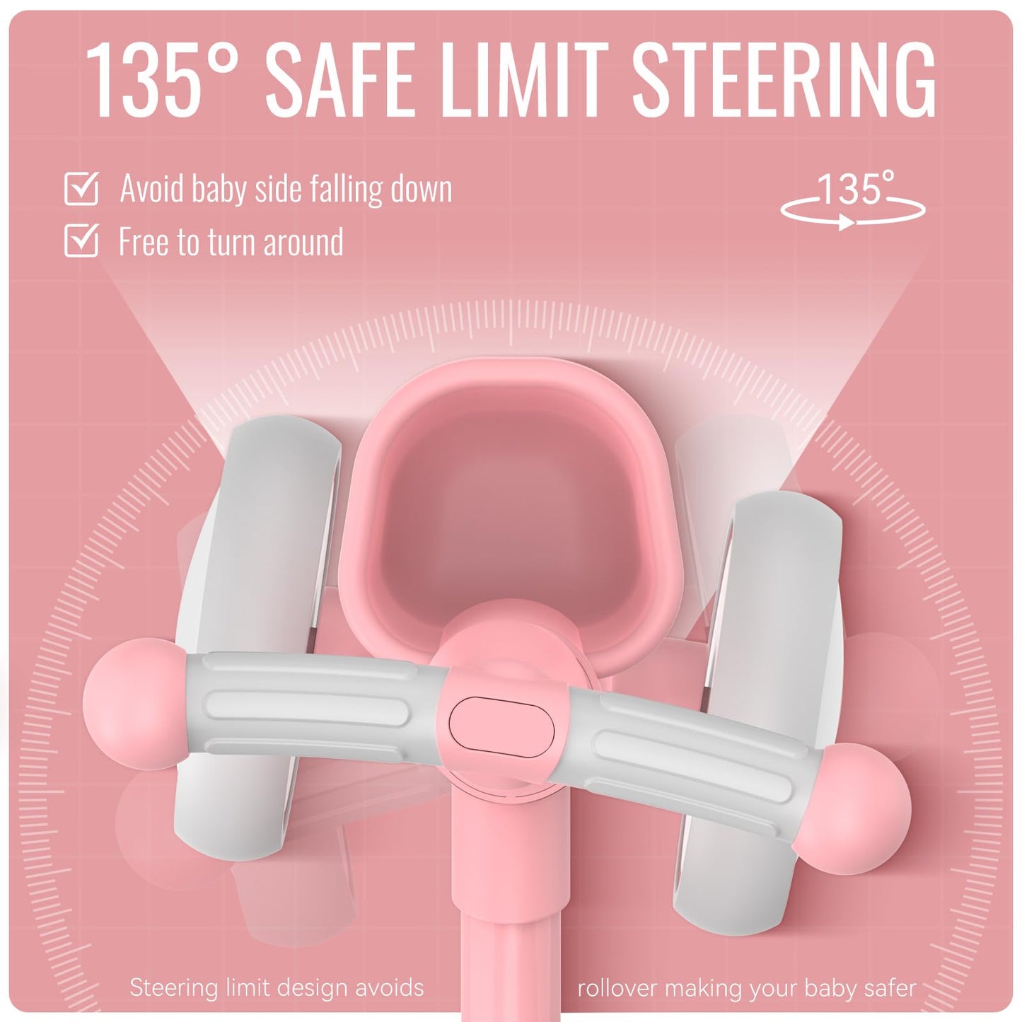 Umatoll Colorful Lighting Baby Balance Bike Toys for 1 Year Old Girls Gifts, Adjustable Seat, 1st Birthday Gifts, 12-24 Months Toddler Bike, Pink