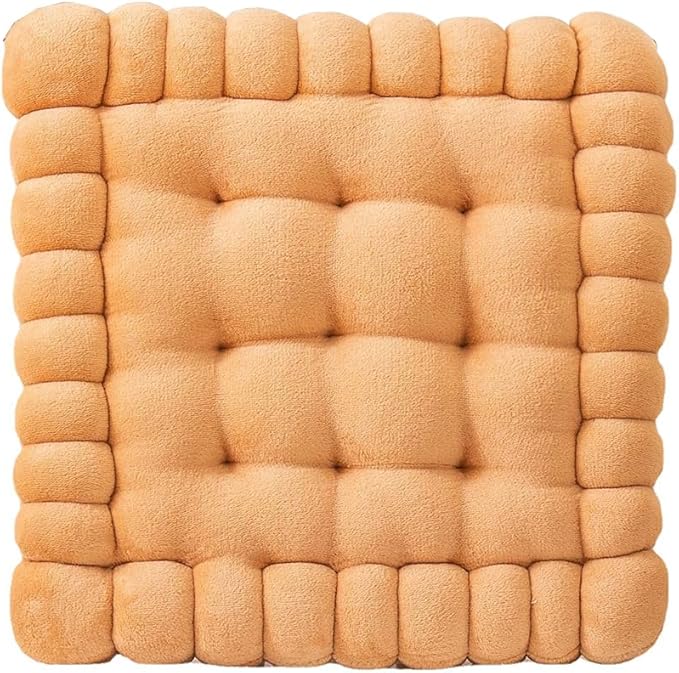 vctops Velvet Chair Pad Seat Cushion Solid Color Square Seat Pad Indoor Floor Cushion Super Soft Warm Chair Cushion Pad for Home Kitchen Dining Room Office (Camel,16"x16")