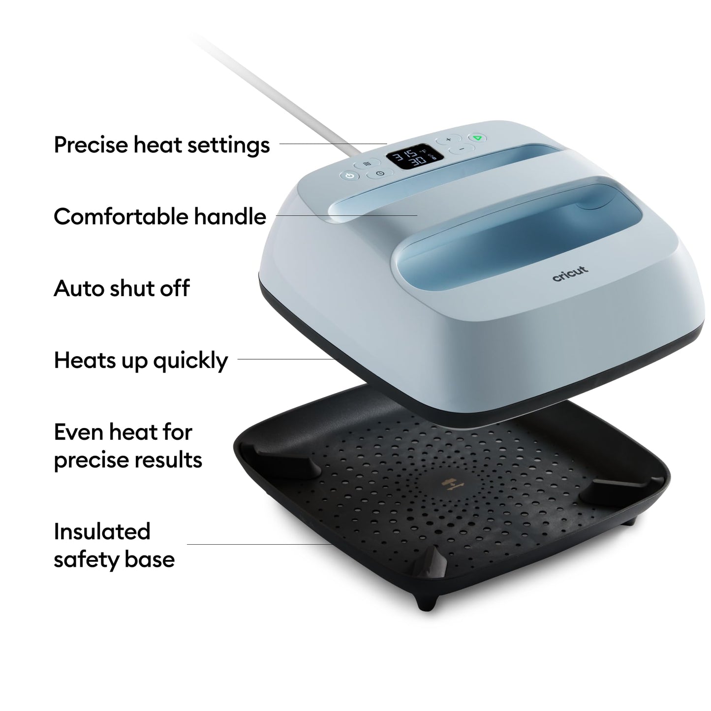 Cricut EasyPress 3 Heat Press Machine (9"x 9") with Heat Press Mat (15" x 12"),Blue