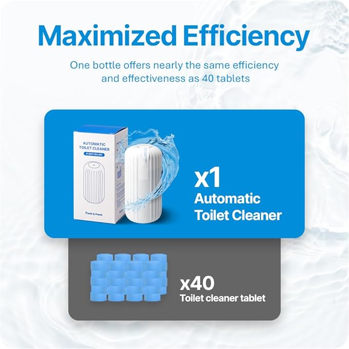 Fresh & Fresh Automatic Toilet Bowl Cleaners - 2 Bottles(UPTO 2500 FLUSHES/Bottle), Commercial and Residential Cleaner 3-4 MONTH Lasting Toilet Bowl Cleaner Bottle
