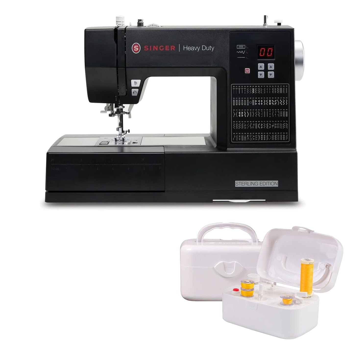 SINGER Heavy Duty 6600C Sterling Sewing Machine with Accessory Kit & Portable Bobbin Winder | 215 Stitches, LCD, Strong Motor, 1-Step Buttonhole | Class 15/15J Bobbin Compatible