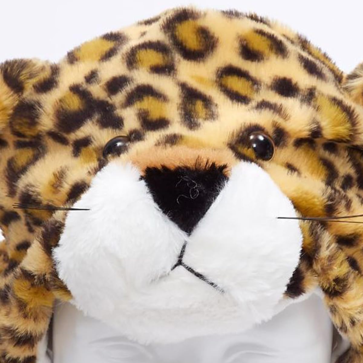 Ear Moving Jumping Hats Animal Plush Earflaps Movable dancing Ear Hat Cap for Halloween Easter Christmas Novelty Party(Leopard)