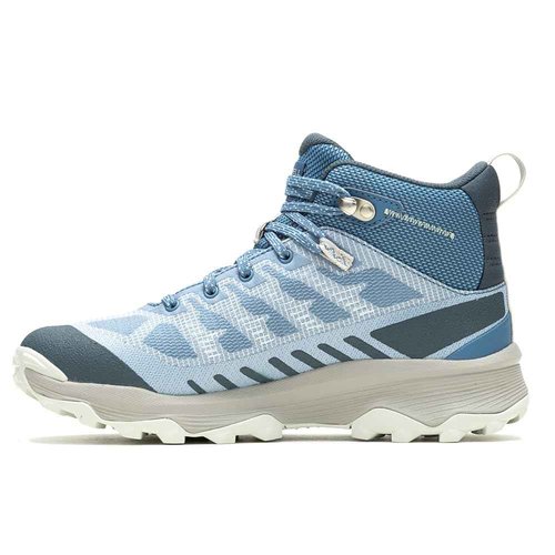 Merrell Women's SPEED ECO MID WATERPROOF Hiking Boot, Chambray, 9