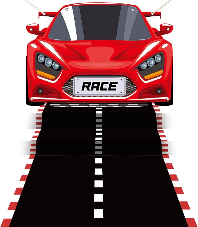 Race Car Birthday Party Decorations Hot Car Party Backdrop Racing Themed Photo Booth Props Race Cars Hanging Banner Backgr...