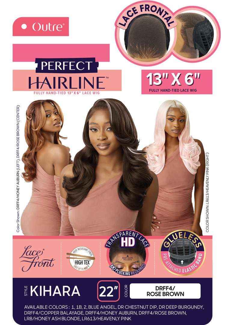 Outre Lace Front Wig - Perfect Hair Line 13X6 - Kihara (DR CHESTNUT DIP)