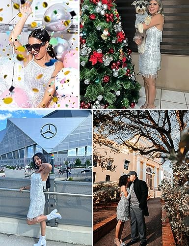 Madam Uniq Women Tassel Formal Dress Sequin Strap Mini Elegant Evening Prom Party Club Dance Gown