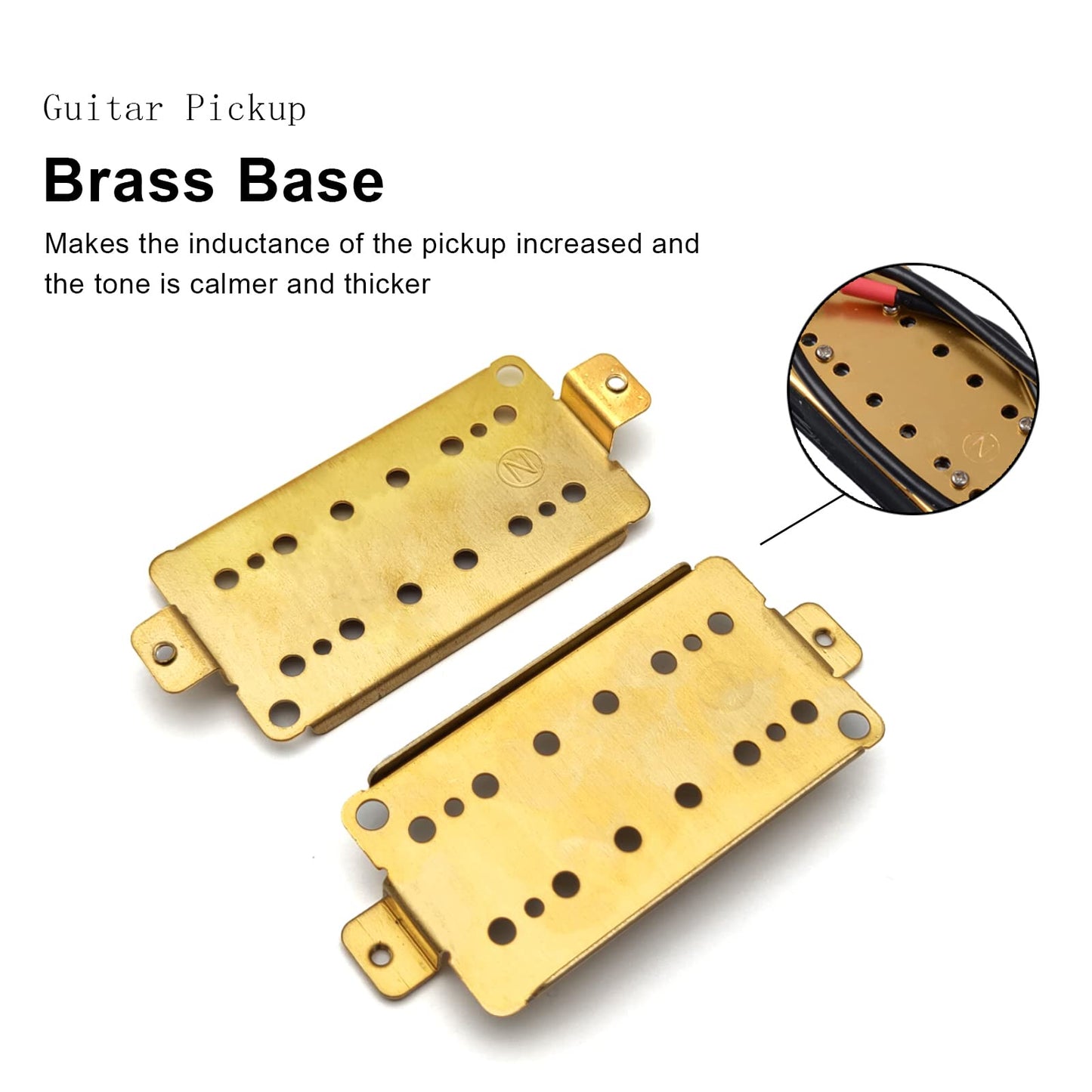 Saphue Adjustable Metal Double Coil Electric Guitar Pickups Humbucker Punk Neck/Bridge Pickup (Black)