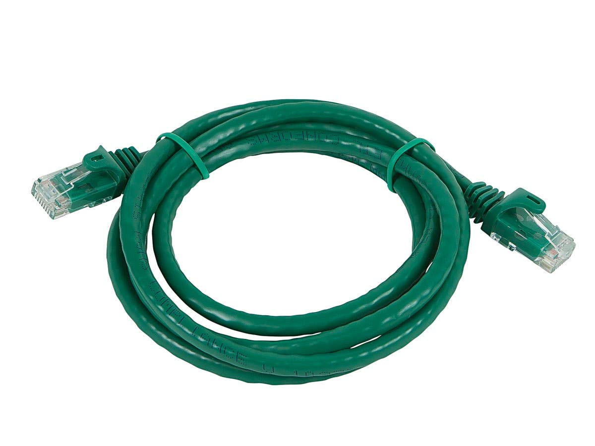 Monoprice Cat6 3Ft Green Patch Cable Utp 24Awg 550Mhz Pure Bare Copper Snagless Rj45 Flexboot Series Ethernet Cable- Pack Of 1