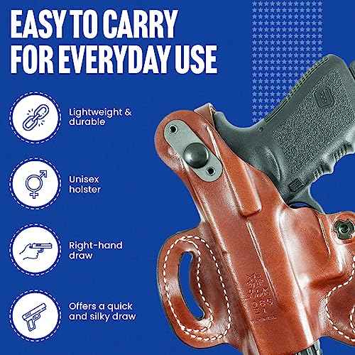 DeSantis Thumb Break Mini Slide Holster - Leather OWB Holster, Fits the SIG Sauer P365, P365 XL RomeoZero, P365 XL, P365 SAS - Right Hand Draw, Black