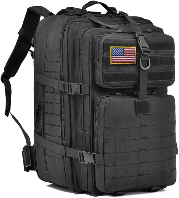 R.SASR 64L Large Tactical Backpack, Military Backpack, Molle Backpack, Tactical Bag, Hiking Daypacks (3, black)