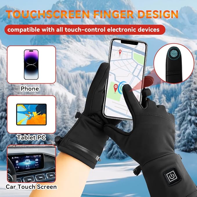Rechargeable Hand Warmers, Portable Graphene Heated Gloves Handwarmers Bag with 10000MAH Power Bank&3 Heat Modes, Fast Electric Heating Pad Pouch Muff for Men,Pain Releif,Gift, Golf,Camping&Fishing