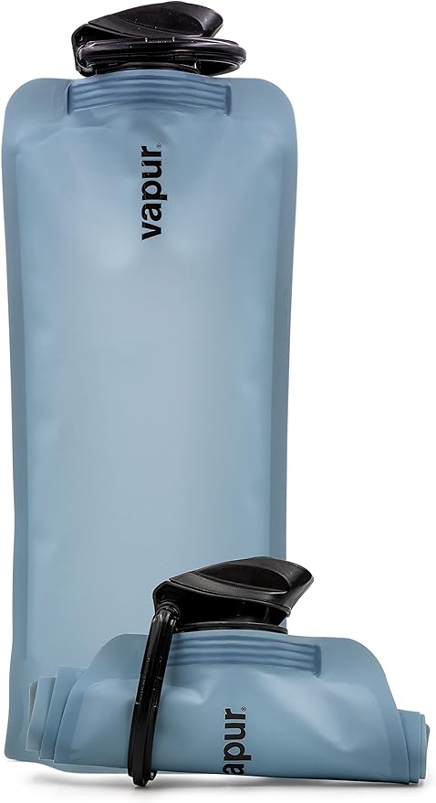 Vapur Collapsible Water Bottle With Carabiner, Compact Bottle Folds Flat For Hydration On The Go, Ideal for Traveling, Hik...