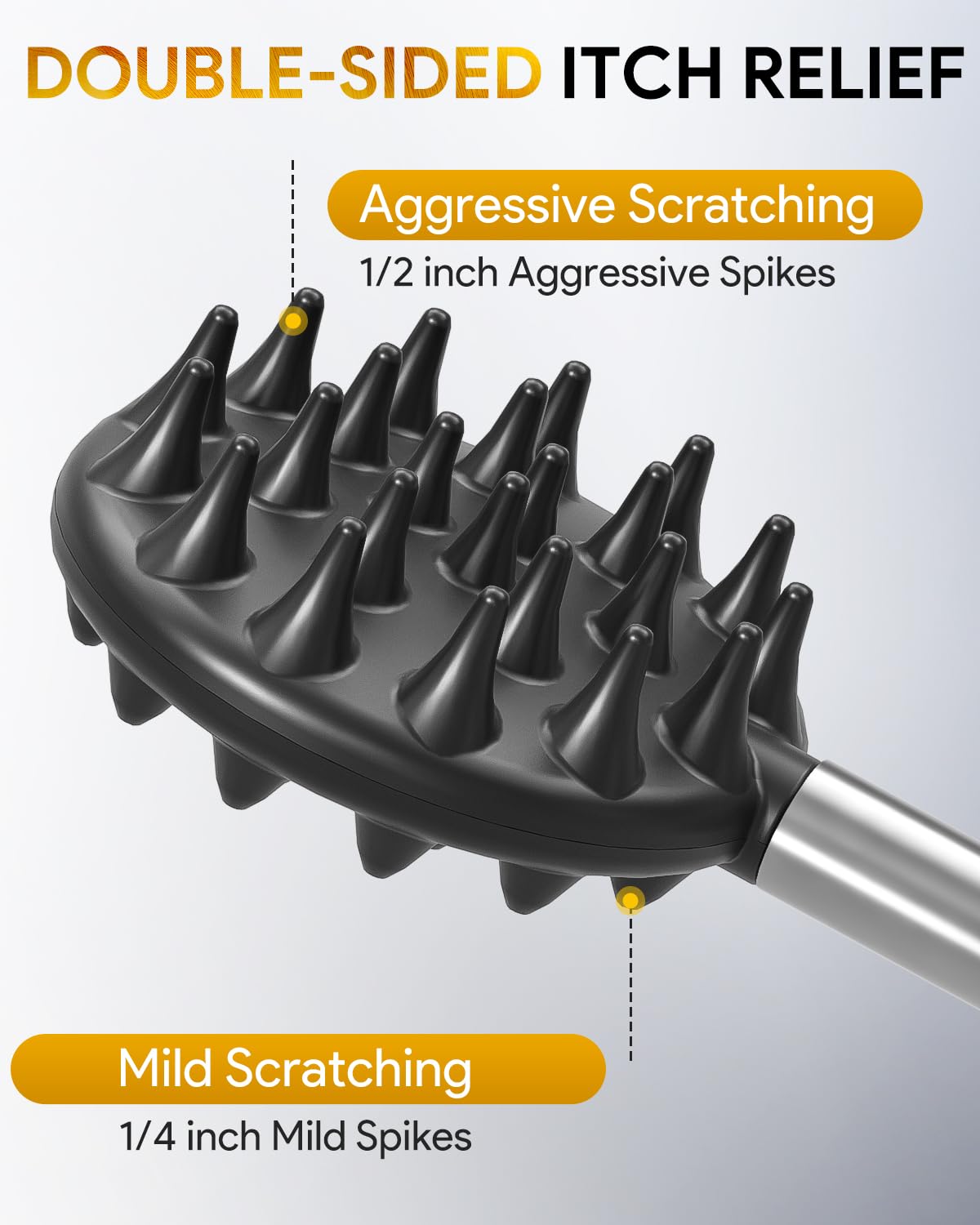 TUKUOS Telescoping Back Scratcher with 4Pcs Detachable Scratching Heads, Stocking Stuffers for Men Back Scratcher for Men/Dad/Women, White Elephant Gifts for Adults Christmas Gifts for Men Women