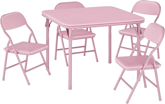 GAOMON 5 Piece Set Folding Table and Chairs Set, Boys and Girls Activity Table and Chairs Set for Dining Room,Daycare,Clas...