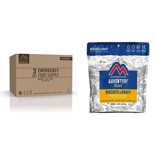 Mountain House Emergency Food Supply Kit with Biscuits & Gravy (2 Servings)