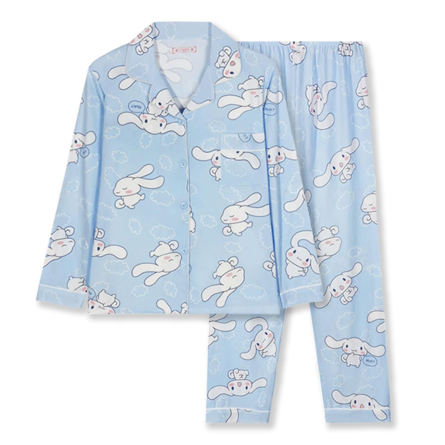 TradWloth Cute Women's Pajama Sets, Cartoon Print Sleepwear Long Sleeve Shirt and Casual Pajama Pants